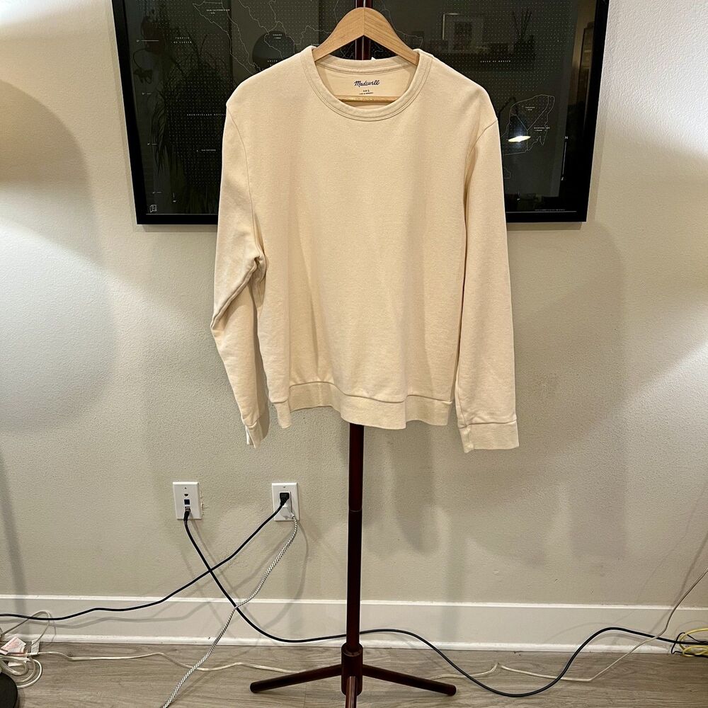 Madewell - "Do Well" Cotton/Hemp Terry Crewneck Sweatshirt - Cream